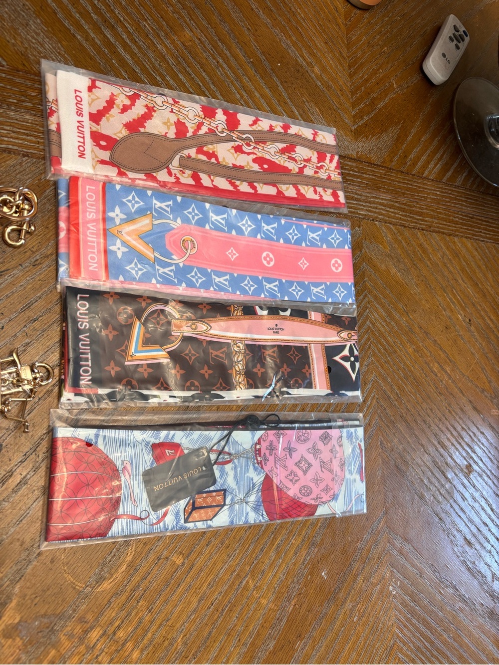 Pink & Blue Monogram Twilly Scarf - Designer Women's Accessory - Picture 3 of 3